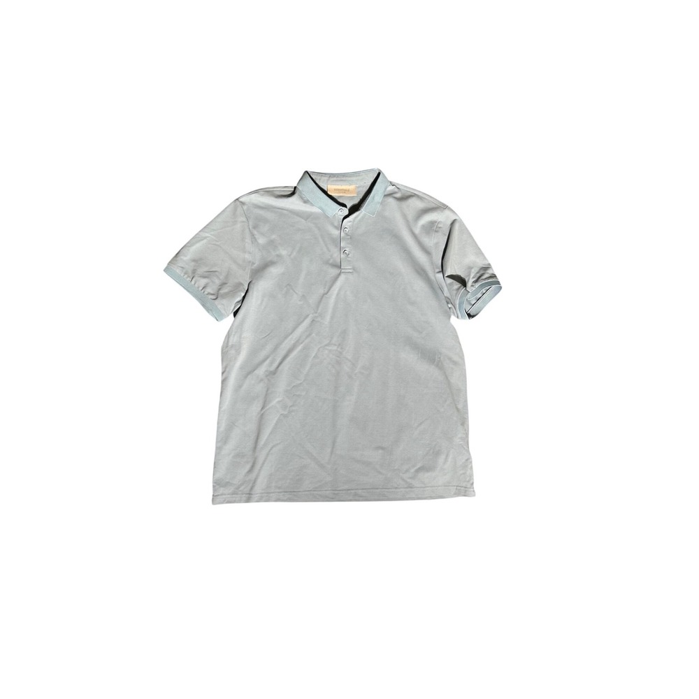 Essentials Fear of God Polo Shirt Mens XL Light Blue Short Sleeve Logo - Picture 2 of 8